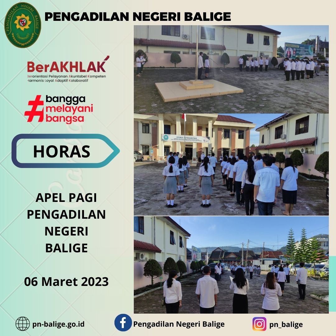 ApelPagi PN Balige Pada Hari Senin 06 Maret 2023 ApelPagi PN Balige Pada Hari Senin 06 Maret 2023